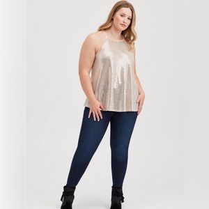 Sequin High Neck Tank